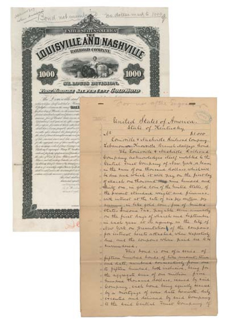 Louisville and Nashville RR Co. Bond Proof