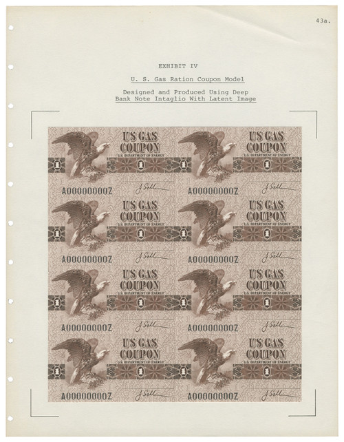 U. S. Department of Energy Gas Coupon Specimens