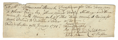 Payment For Pork Delivered to A Soldier During the Revolutionary War Payment For Pork Delivered to A Soldier During the Revolutionary War