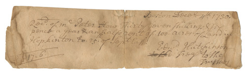 A Rare Edward Hutchinson Autograph Document Signed While Serving As Treasurer of Harvard College A Rare Edward Hutchinson Autograph Document Signed While Serving As Treasurer of Harvard College