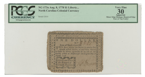 North Carolina Colonial Currency - Fr. NC-173a PCGS Graded North Carolina Colonial Currency - Fr. NC-173a PCGS Graded
