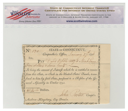 Certificate For Interest On Stock in The United States Funds Certificate For Interest On Stock in The United States Funds