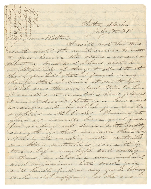 An Exceptional Early Letter From Military Governor of Alaska John C. Tidal From Sitka Alaska Detailing A Multi-Cultural Festival of Events Held on the Fourth of July An Exceptional Early Letter From Military Governor of Alaska John C. Tidal From Sitka Alaska Detailing A Multi-Cultural Festival of Events Held on the Fourth of July