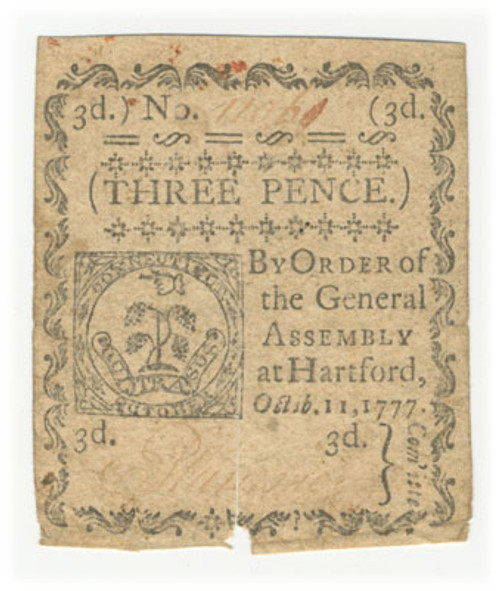 Connecticut Colonial Currency - FR. CT-215 Connecticut Colonial Currency - FR. CT-215