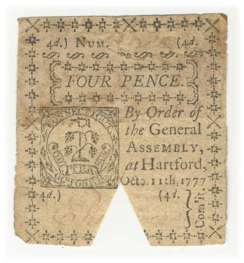 Connecticut Colonial Currency - FR. CT-216 Connecticut Colonial Currency - FR. CT-216