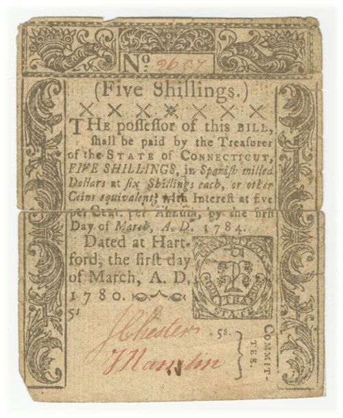 Connecticut Colonial Currency - FR. CT-222 Connecticut Colonial Currency - FR. CT-222