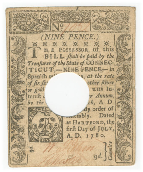 Connecticut Colonial Currency - FR. CT-233 Connecticut Colonial Currency - FR. CT-233