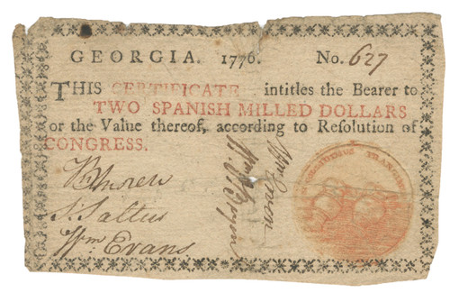 Georgia Colonial Currency - FR. GA-72c. Georgia Colonial Currency - FR. GA-72c.