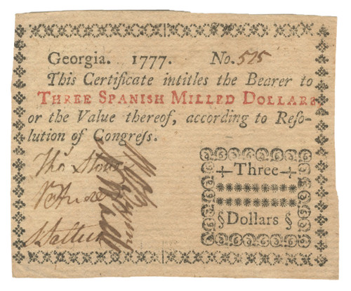 Georgia Colonial Currency - FR. GA-85. Georgia Colonial Currency - FR. GA-85.