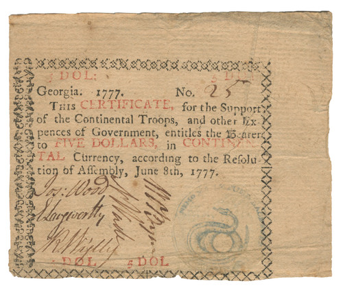 Georgia Colonial Currency - FR. GA-107b.