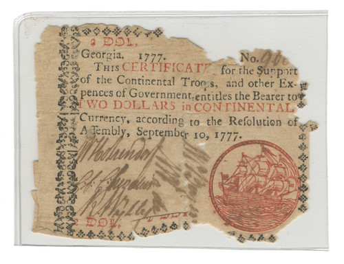 Georgia Colonial Currency - FR. GA-115. Georgia Colonial Currency - FR. GA-115.