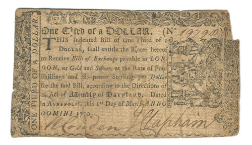 Maryland Colonial Currency - FR. MD-52 Maryland Colonial Currency - FR. MD-52