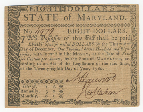 Maryland Colonial Currency - FR. MD-121 Maryland Colonial Currency - FR. MD-121