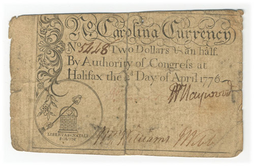 North Carolina Colonial Currency - FR. NC-159b North Carolina Colonial Currency - FR. NC-159b