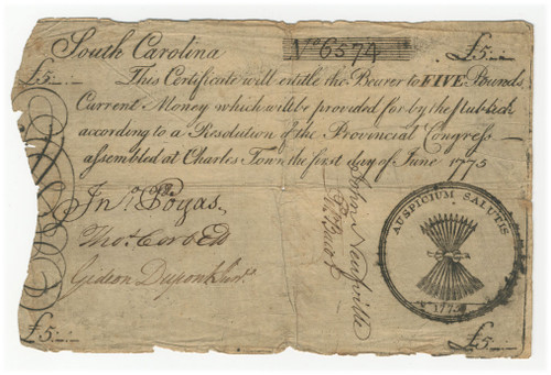 South Carolina Colonial Currency - Fr. SC-98