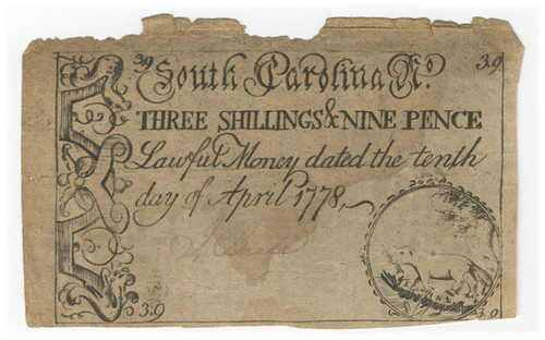 South Carolina Colonial Currency - Fr. SC-146 South Carolina Colonial Currency - Fr. SC-146
