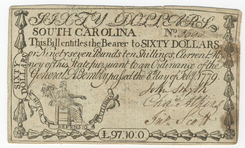 South Carolina Colonial Currency - Fr. SC-155 South Carolina Colonial Currency - Fr. SC-155