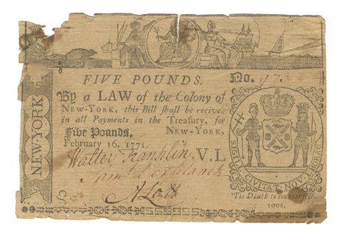 New York Colonial Currency - FR. NY-166 New York Colonial Currency - FR. NY-166