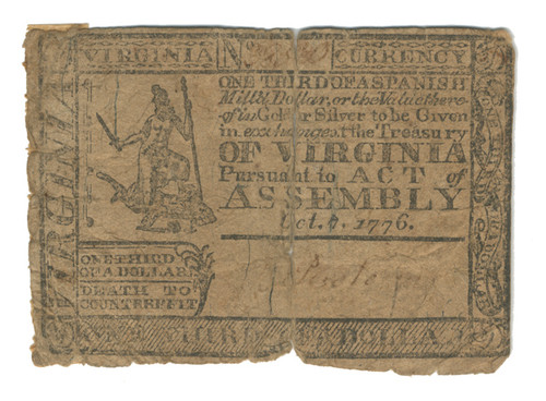 Virginia Colonial Currency - FR. VA-103 Virginia Colonial Currency - FR. VA-103