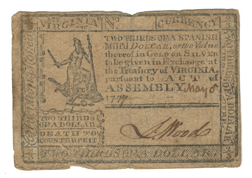 Virginia Colonial Currency - FR. VA-114 Virginia Colonial Currency - FR. VA-114