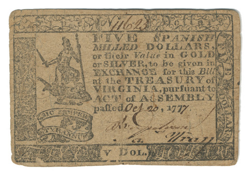 Virginia Colonial Currency - FR. VA-127
