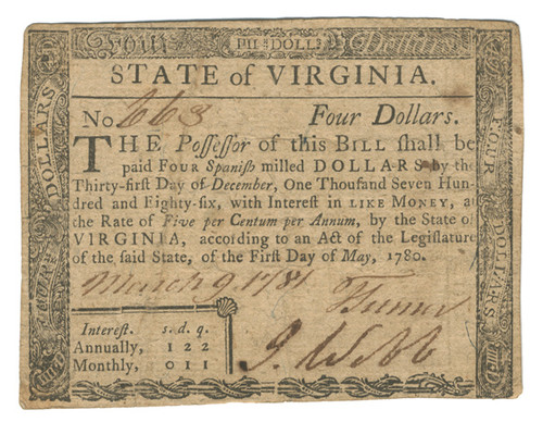 Virginia Colonial Currency - FR. VA-174