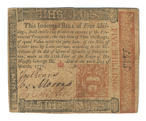 Pennsylvania Colonial Currency - FR. PA-146 Pennsylvania Colonial Currency - FR. PA-146