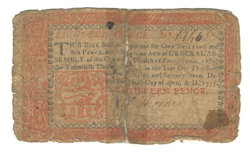 Pennsylvania Colonial Currency - FR. PA-214b