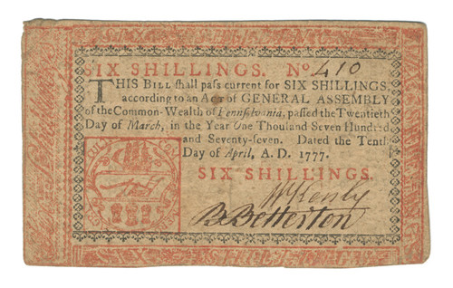 Pennsylvania Colonial Currency - FR. PA-218b