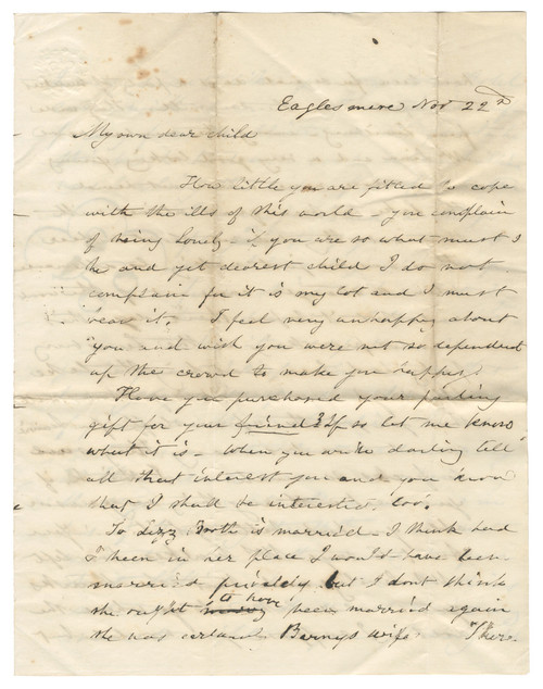 Autograph Letter Signed (“Your devoted Mother”), Eaglesmere, Pennsylvania