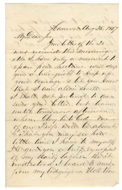 Dartmouth College Student Letter – Hanover, New Hampshire – Detailed Academic Life & Routine