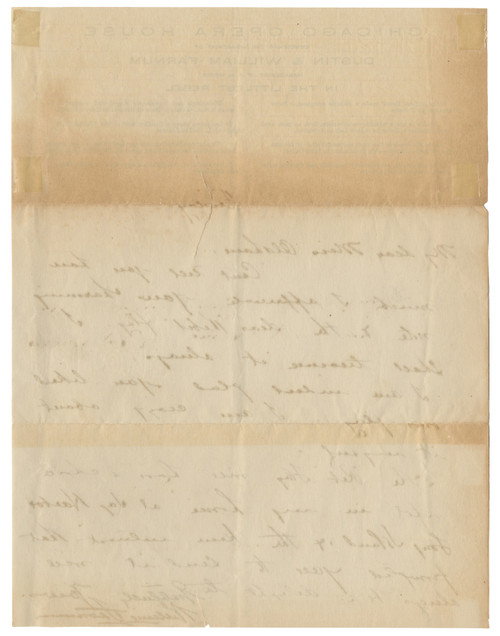 William Farnum Autograph Letter Signed on “The Littlest Rebel” Chicago Opera House Letterhead