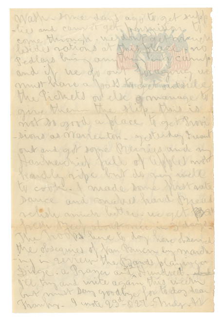 Civil War Soldier's Letter on Patriotic Stationery, Waterloo, N.Y.