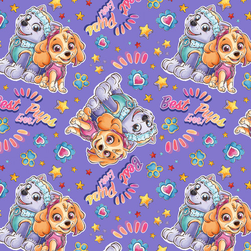 Paw Patrol Cute Best Pups on Purple PW44532C2