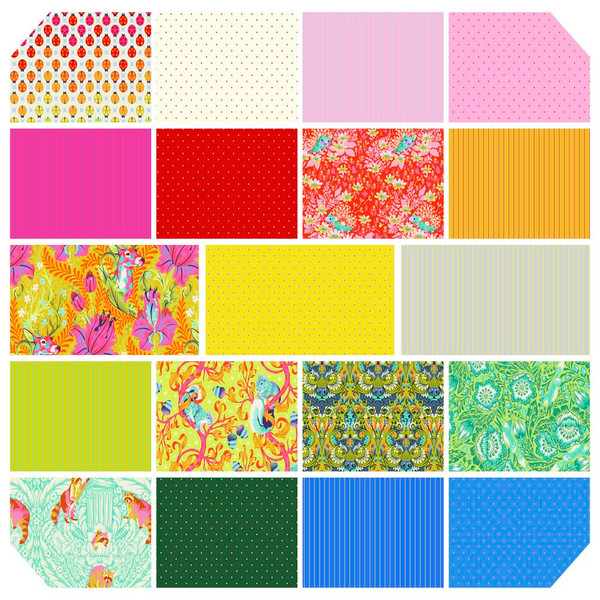 Tiny Beasts Glow Fat Quarter Bundle (19 pcs) by Tula Pink FB4FQTP.GLOW