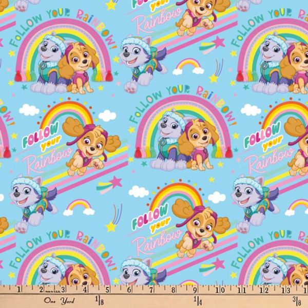 Paw Patrol Happy Rainbow PW43821C1 digitally printed woven cotton