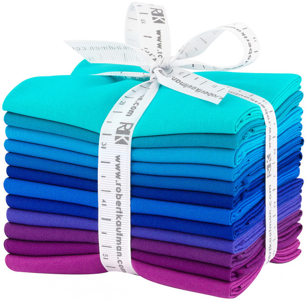 Kona Peacock Palette Fat Quarter Bundle (12 pcs) FQ-1369-12 blue and purple