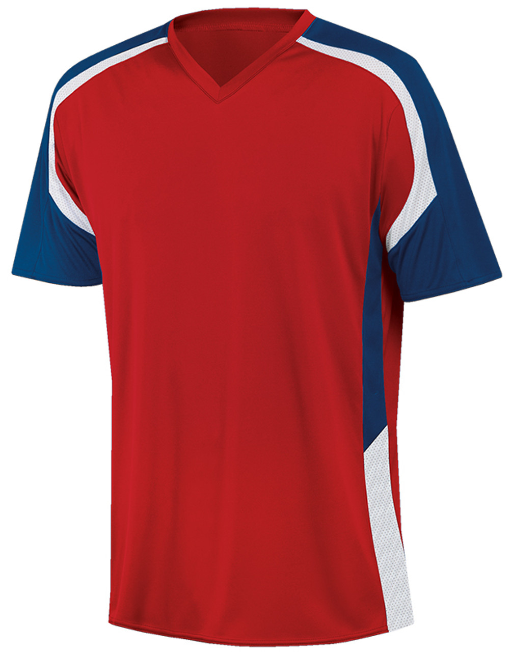★ Phyps Department★ Soccer Jersey V-Neck Short Sleeve Cha Athletic Knit (AK) S1333Y-439 Youth Dark Green/Gold/White