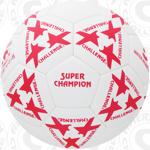 Super Champion Soccer Ball, White/Red, 32 Panel, Hand Sewn
