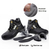 Safetoe High Ankle Shoes, M-8027, Best Boy, S3 SRC, Leather, Size44, Black