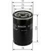 Bosch P3259 Screw-On Oil Filter, BSB0451103259, 124MM Length, 76MM Outside Dia