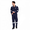 Prime Captain Flame Retardant Coverall With Reflective Tape, F1023, 100% Cotton, 3XL, Navy Blue