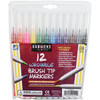 Sargent Art Washable Brush Tip Marker Set, SA22-1512, 12 Pcs/Set