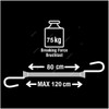 Master Lock Bungee Cord With Steel Hook, ML3036EURDAT, 1.2 Mtrs x 9.5MM, 75 Kg, Grey