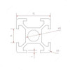 Extrusion T-Slot Profile, 15 Series, Aluminium, 15 x 15MM, Silver, PK4