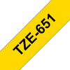 Brother Labelling Tape Cassette, TZE651, 24MM, Black On Yellow