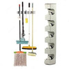 Wall Mounted Mop and Broom Hanger, 6 Hooks, 5 Position