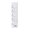Geepas Extension Socket With Dual USB Port, GES4087, 4 Way, 13A, White