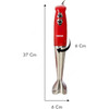 Geepas 3 In 1 Hand Blender, GHB6136, 400W, Silver/Red