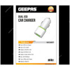Geepas USB Car Charger, GCC1957, ABS and PC, 12-24VDC, 2.4A, White/Green